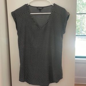 Express black polkadot blouse